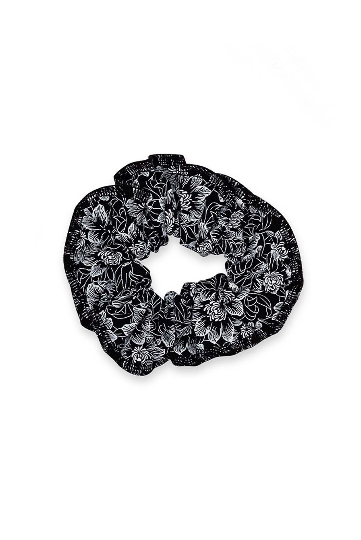 Black Colorful Printed Scrunchie NEW Satin Scrunchie Set - Black Leopard | KISS Colors & Care main image 4