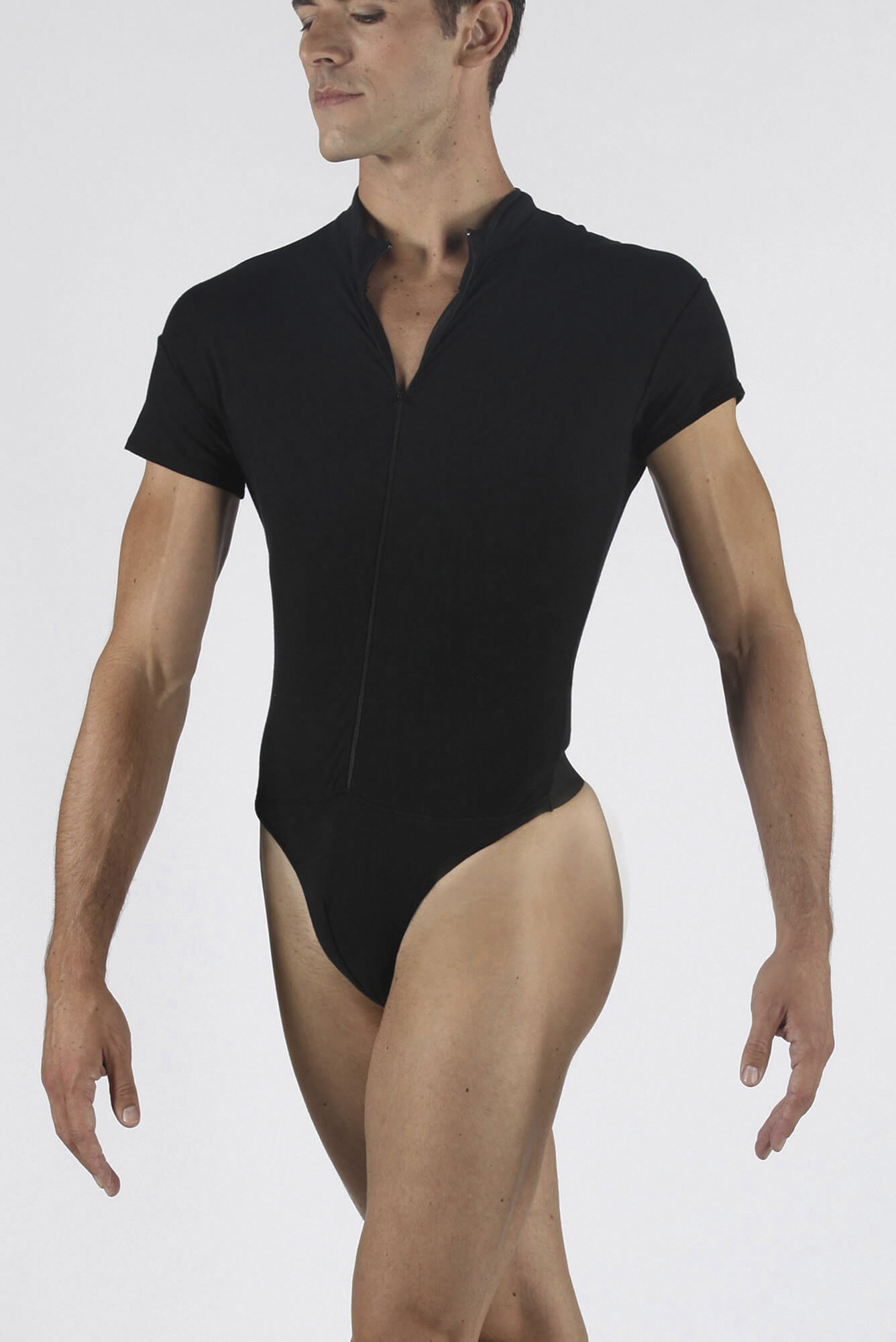 Men's ballet cotton round neck short sleeved leotard 